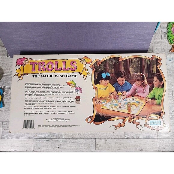 Vintage Trolls The Magic Wish Board Game Parker Brothers 1992 Treasure COMPLETE - Picture 5 of 12